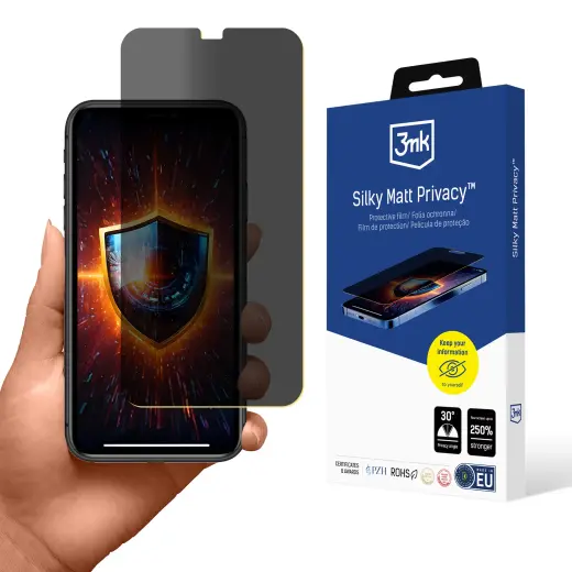 3mk Silky Matt Privacy aizsargplēve telefona ekrānam iPhone 11 (privātuma efekts)
