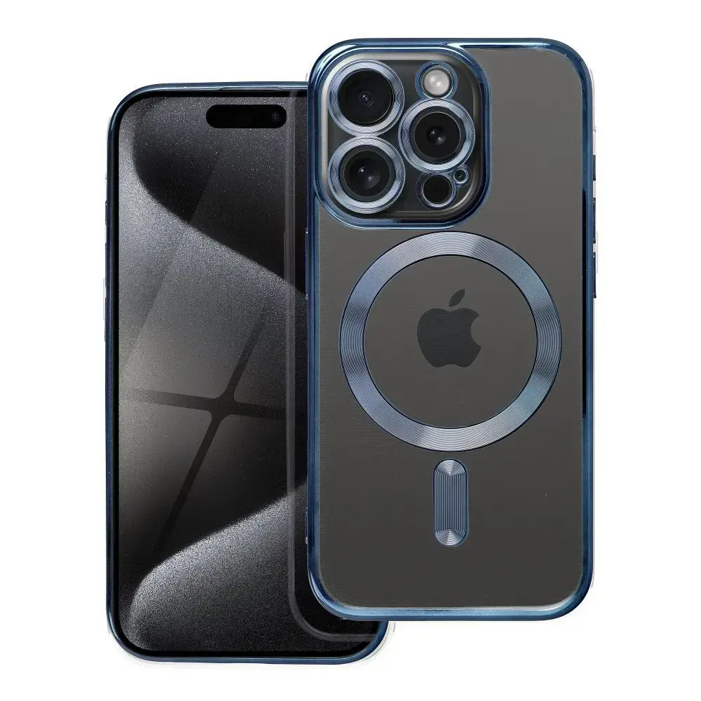 Case for iPhone 15 PRO Electro Mag Cover compatible with MagSafe titanium blue