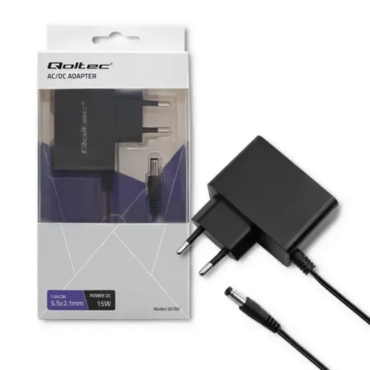 Qoltec Plug-in power supply 15W | 7.5V | 2A | 5.5*2.1
