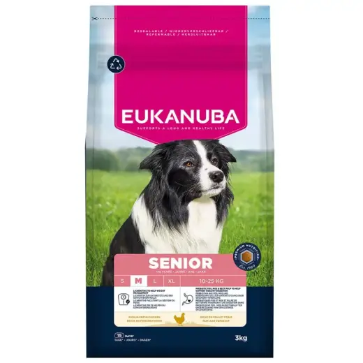 Sausa barība suņiem - Eukanuba Mature and Senior, Medium, Chicken, 3 kg