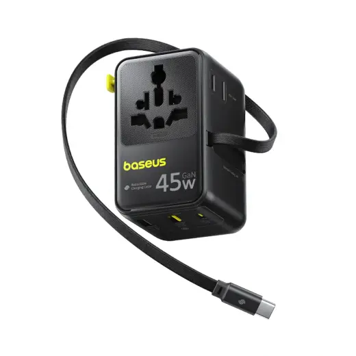 Baseus PicoGo AG11 tīkla lādētājs | 45W | USB-C, USB-A | ar USB-C vadu komplektā | melns