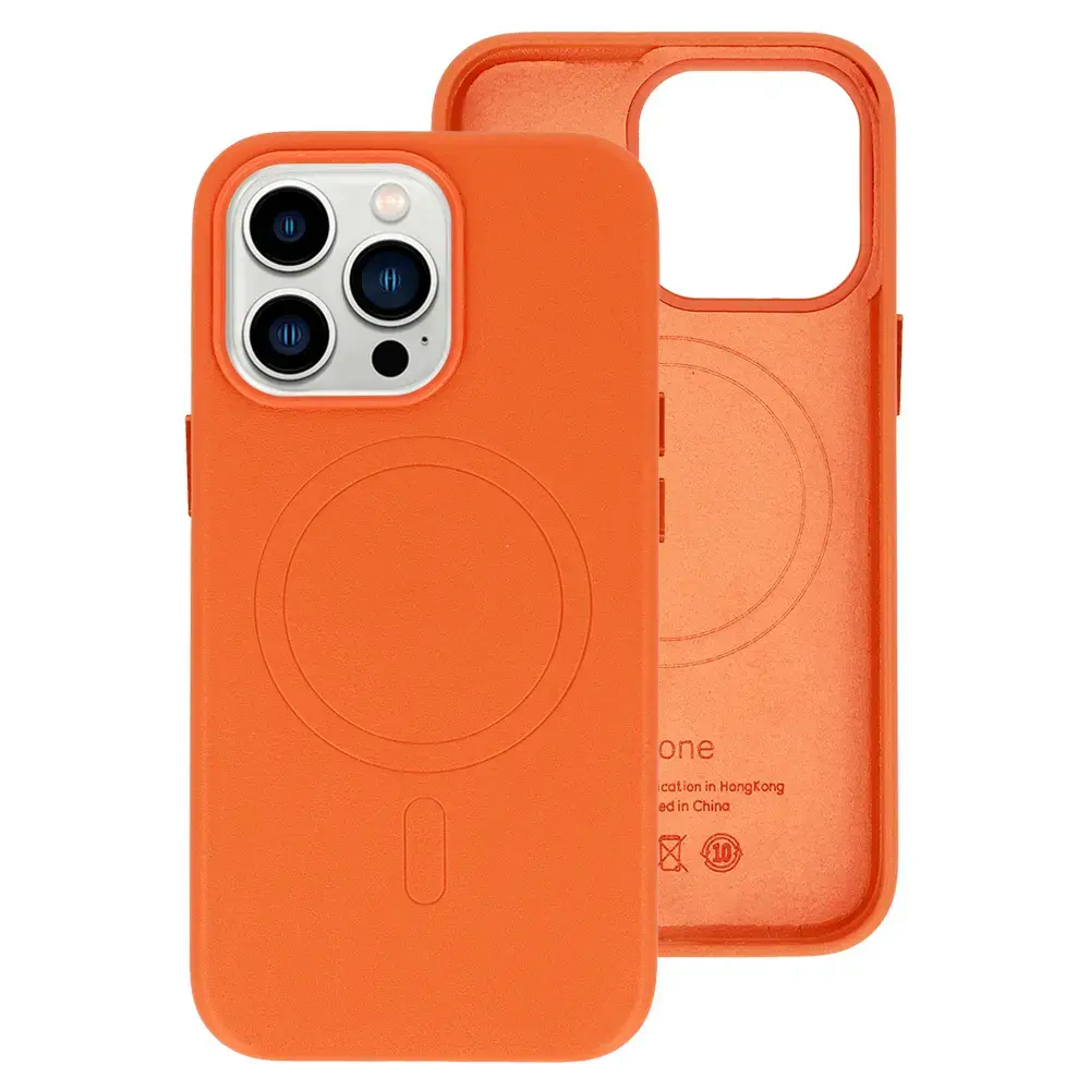 MagSafe Leather Case Iphone 14 Orange