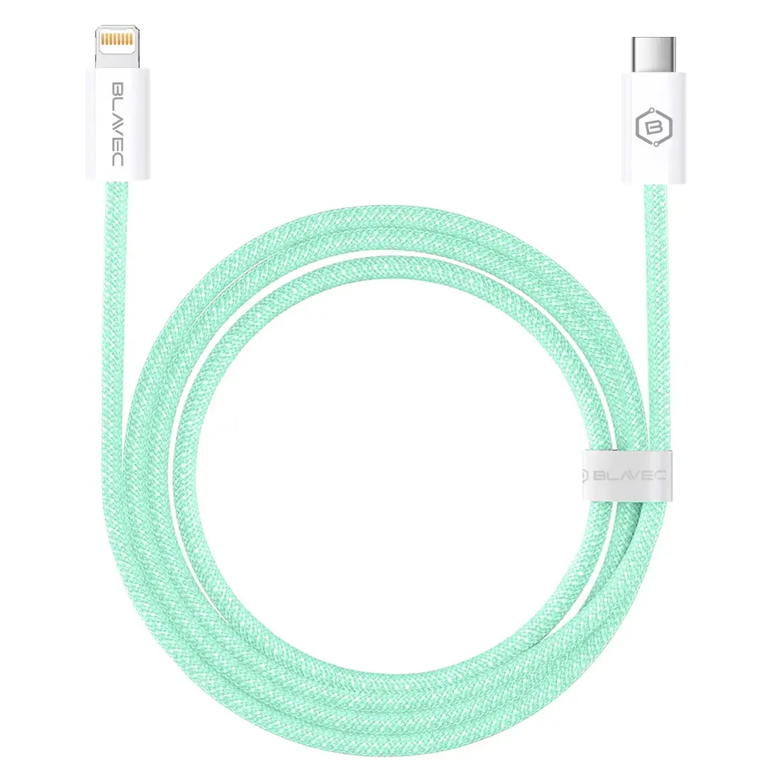 Blavec Candy data transfer and charging cable | USB-C to Lightning | 20W | 3m | green