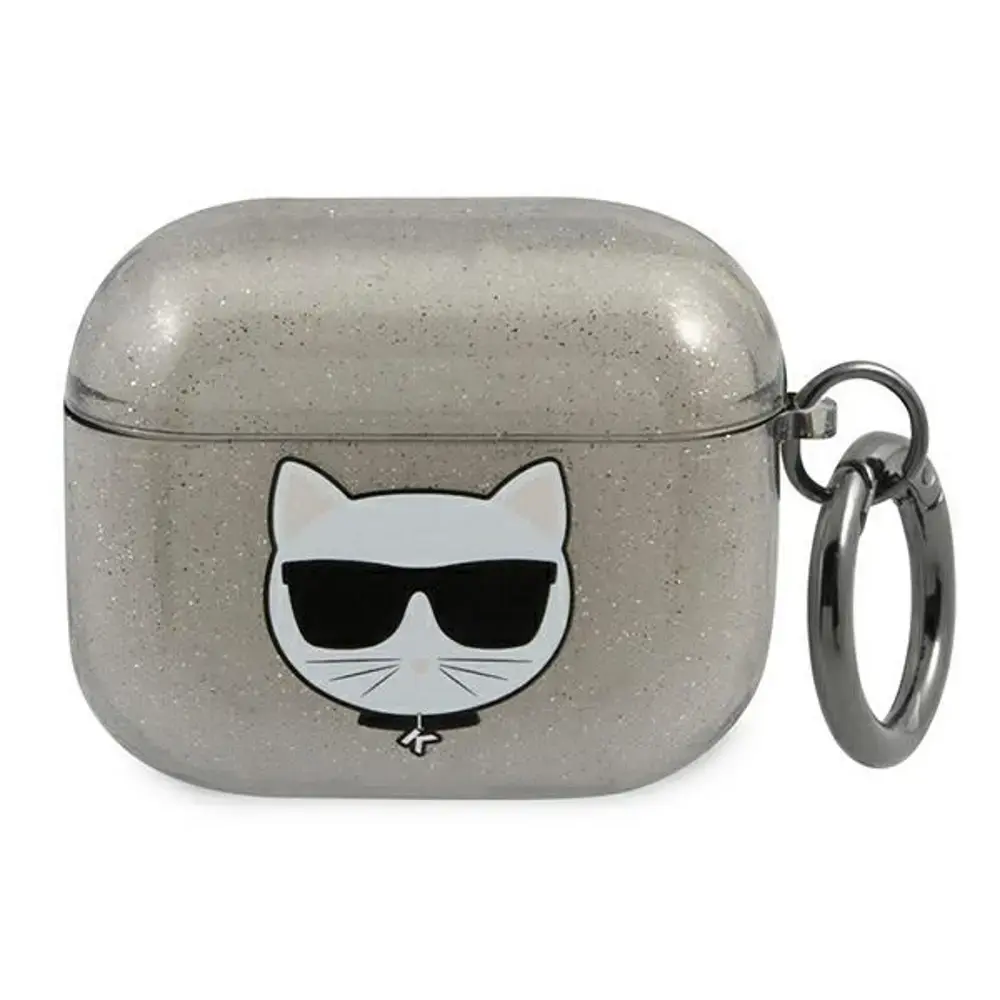 Karl Lagerfeld case for Airpods 3 KLA3UCHGK black Glitter Choupette