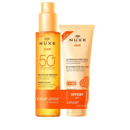 Set Nuxe: Sun, Anti-Ageing, Tanning Oil, SPF 50, 150 ml + Sun, Sun Protection, After-Sun Lotion, 100 ml