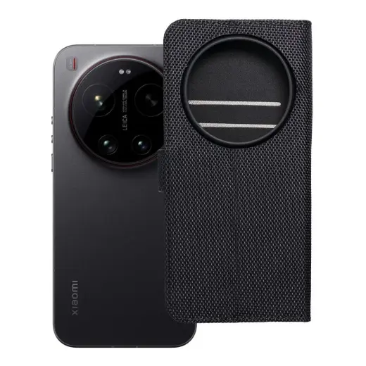 Flip case for Xiaomi 17 ULTRA 4Card RFID anti-theft tech fabric black