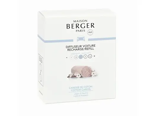 Maison Berger Paris Umplutur De Schimb Pentru Difuzor Auto Bumbac PurCaresse De Coton(Car Diffuser Recharge/Refill) 2 Buc