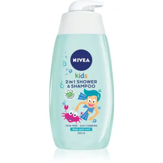 Nivea 2 in Shower & Shampoo - 2 in 1 Baby Gel and Shampoo with Apple Scent - 500ml