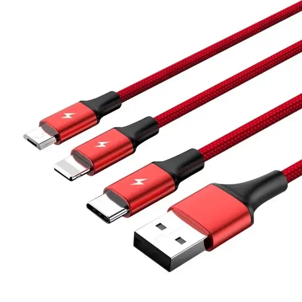 Charging cable 3-in-1 USB - USB-C|microUSB| Lightning, 1,2m; C4049RD