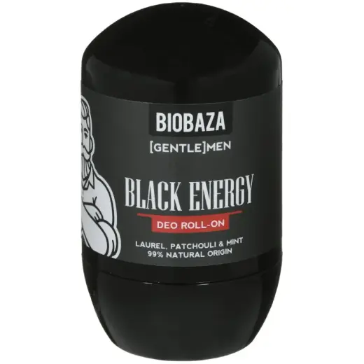 Biobaza, Black Energy, Alcohol-Free, Refreshing, Woody & Fresh, Deodorant Roll-On, For Men, 50 ml