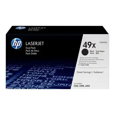HP (Q5949XD) No 49XD HP49XD HP 49XD Dual Pack Black Schwarz Cartridge (Q5949XD)