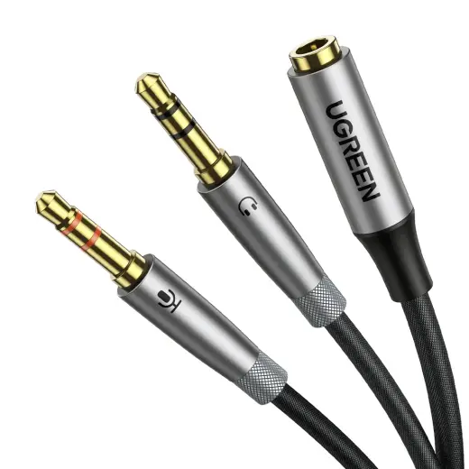 UGREEN AV192 3.5mm Female to 2 male audio cable (grey)
