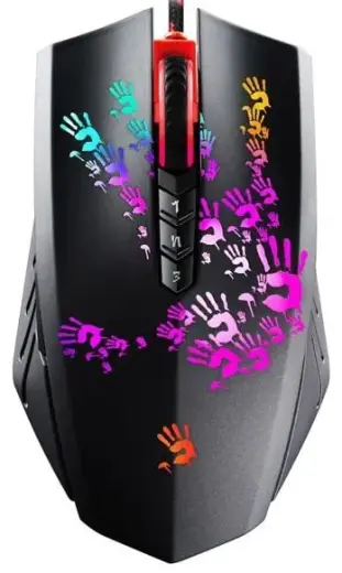 A4tech Bloody Blazing A60 spēļu pele | RGB apgaismojums | 6200 DPI | USB | melna