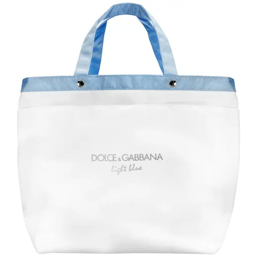 Dolce & Gabbana, Light Blue, Polyester, Textile Bag, Tote Bag, White and Blue, For Women, *GWP