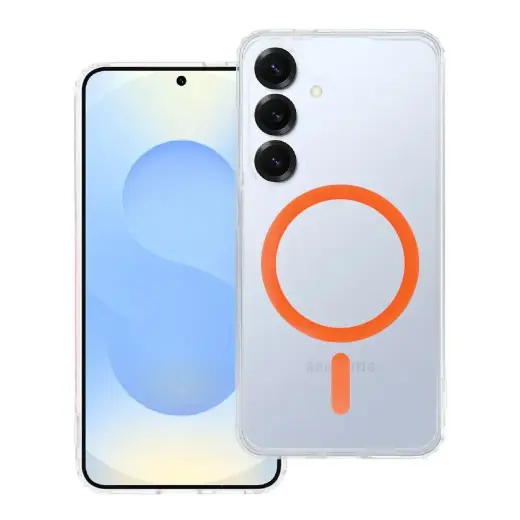 Case for Samsung S25 Drop Glue Colorful Ring Mag Cover compatible with MagSafe orange