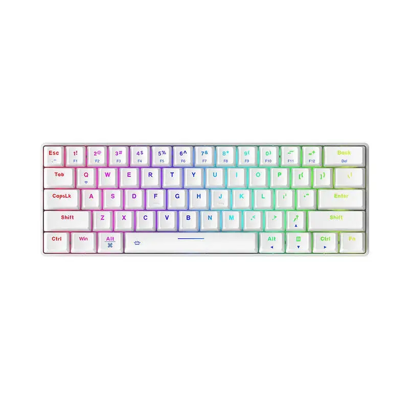 Wireless mechanical keyboard Dareu EK861 Bluetooth + 2.4G RGB (white) 