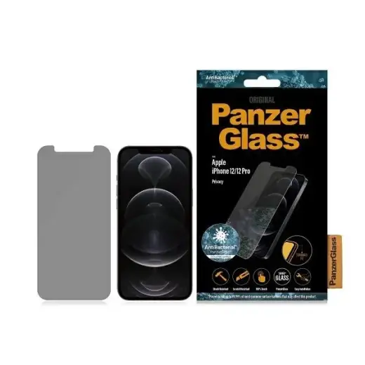PanzerGlass Standard Super+ защитное стекло с эффектом приватности для телефона iPhone 12 | iPhone 12 Pro