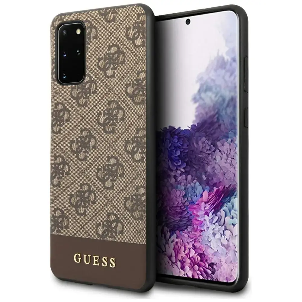 Guess GUHCS67G4GLBR S20+ G985 brown hard case 4G Stripe Collection