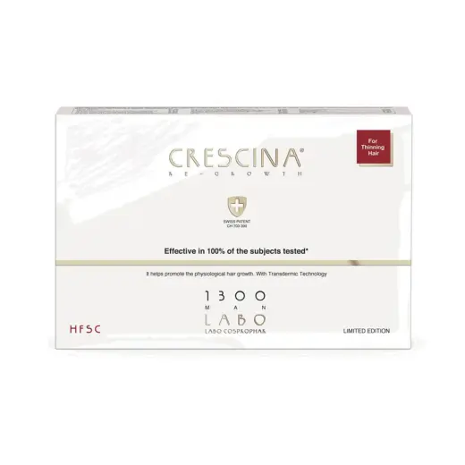 Set, Labo, Crescina, Transdermic HFSC 1300, For Growth Stimulation, Ampoules Treatment Serum, For Scalp, For Men, 5 pcs, 3.5 ml