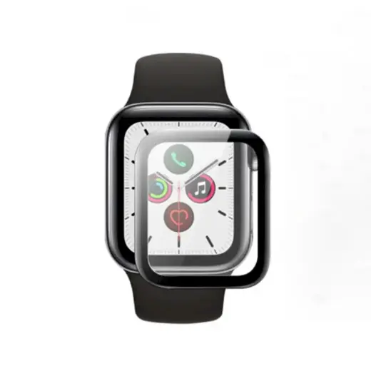 Fusion Nano 9H aizsargstikls pilnam ekrānam Apple Watch 6 44 mm melns