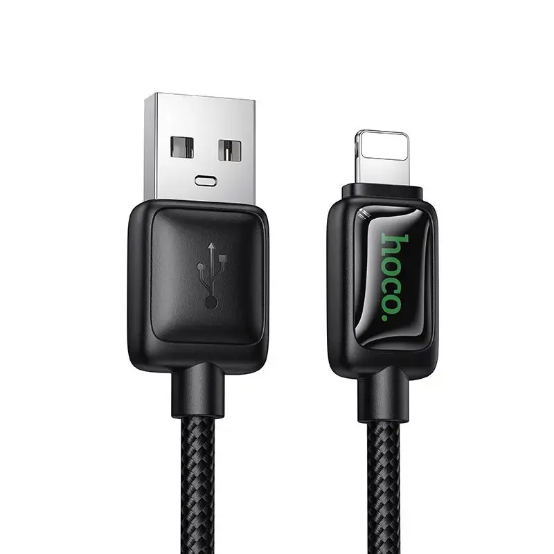 Hoco U146 провод для передачи данных и зарядки | USB-A на Lightning | 12W | с LED дисплеем | 1.2m | чёрный