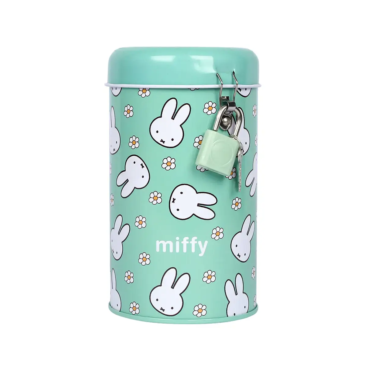 Apaļa naudas kaste YES Miffy, metāla, 13 × 7,6 cm.