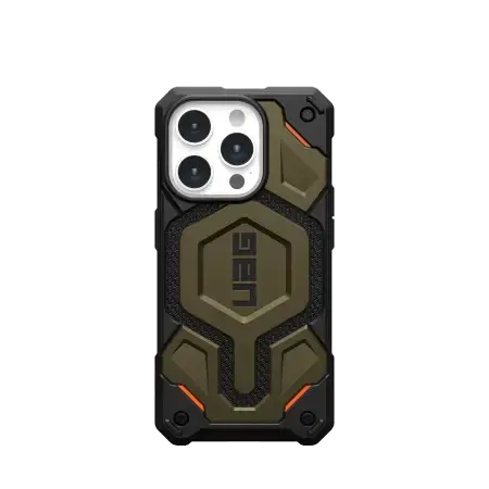 UAG Monarch Pro - protective case for iPhone 15 Pro, compatible with MagSafe (Kevlar element green)