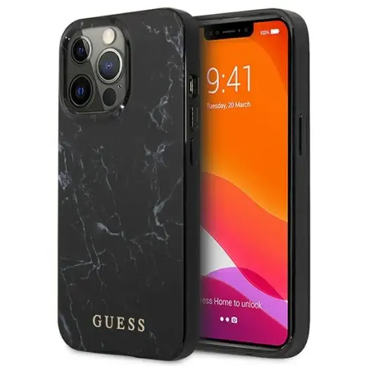 Guess GUHCP13LPCUMABK iPhone 13 Pro | 13 6,1" czarny|black hardcase Marble