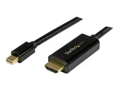 StarTech.com Mini DisplayPort to HDMI converter cable - 3 ft (1m) - mDP to HDMI adapter with built-in cable - (M | M) Ultra HD 4K (MDP2HDMM1MB) - video cable - DisplayPort | HDMI - 1 m