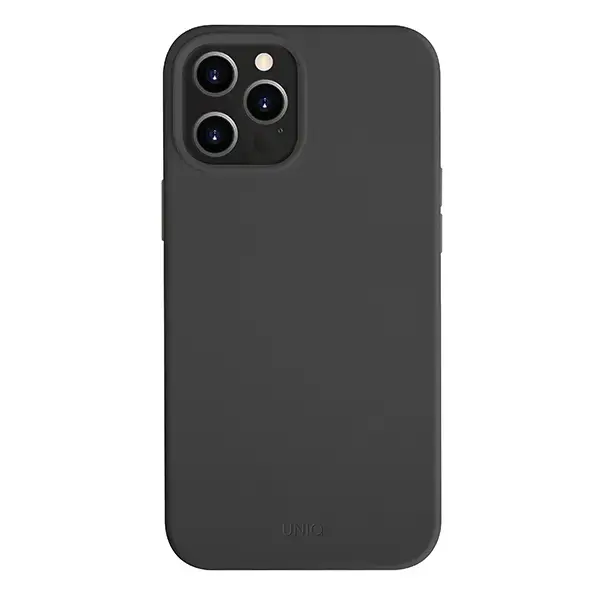 UNIQ etui Lino Hue iPhone 12 Pro Max 6,7" czarny|ink black Antimicrobial