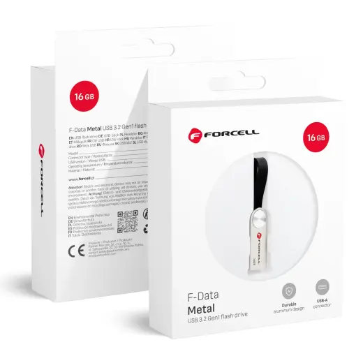Pendrive 16GB USB 3.2 Gen 1 (USB A) Forcell F-Data Metal silver