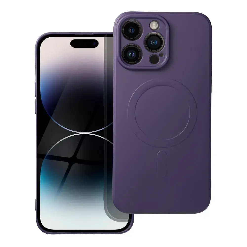 SILICONE MAG COVER maciņš ar MagSafe atbalstu telefonam iPhone 14 Pro Max violets