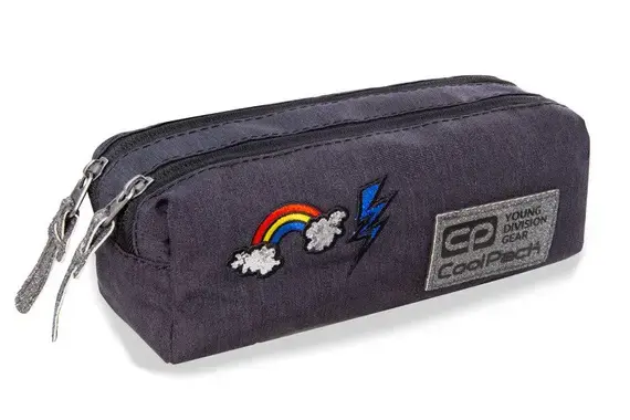 Pencil case COOLPACK EDGE SPARKLING BADGES GREY