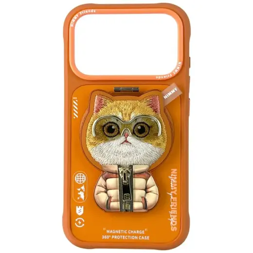 Nimmy Cool&Cute 2.0 Cat phone case for iPhone 17 Pro Max orange
