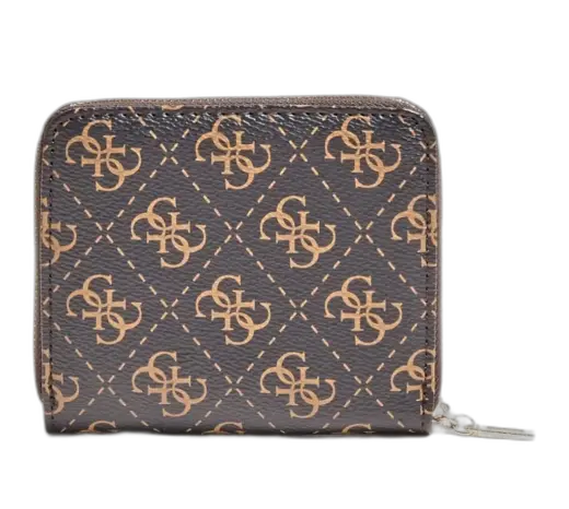 Guess, Camy, Textile Wallet, SLG Small Zip, Brown, For Women