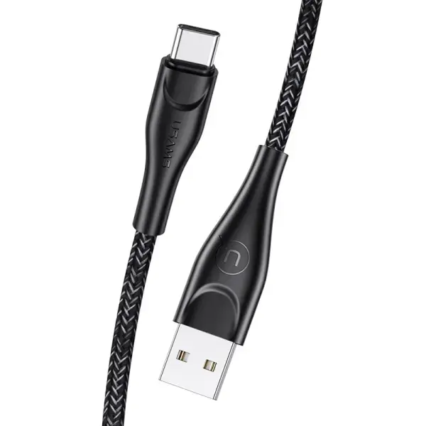 USAMS U41 datu pārraides un uzlādes vads | USB-A uz USB-C | 10W | 1m | melns