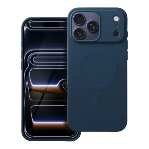Silicone Mag Cover (big hole) phone case with MagSafe support for iPhone 17 Pro Max blue