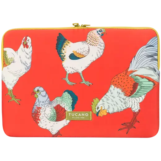 TUCANO SLEEVE SCHIZZO MacBook Air 15/ Laptop 13/ Laptop 14, FAUNA GALLINE ORANGE