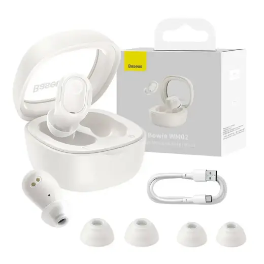Baseus Bowie WM02 TWS Bluetooth 5.3 wireless headphones white (NGTW180002)