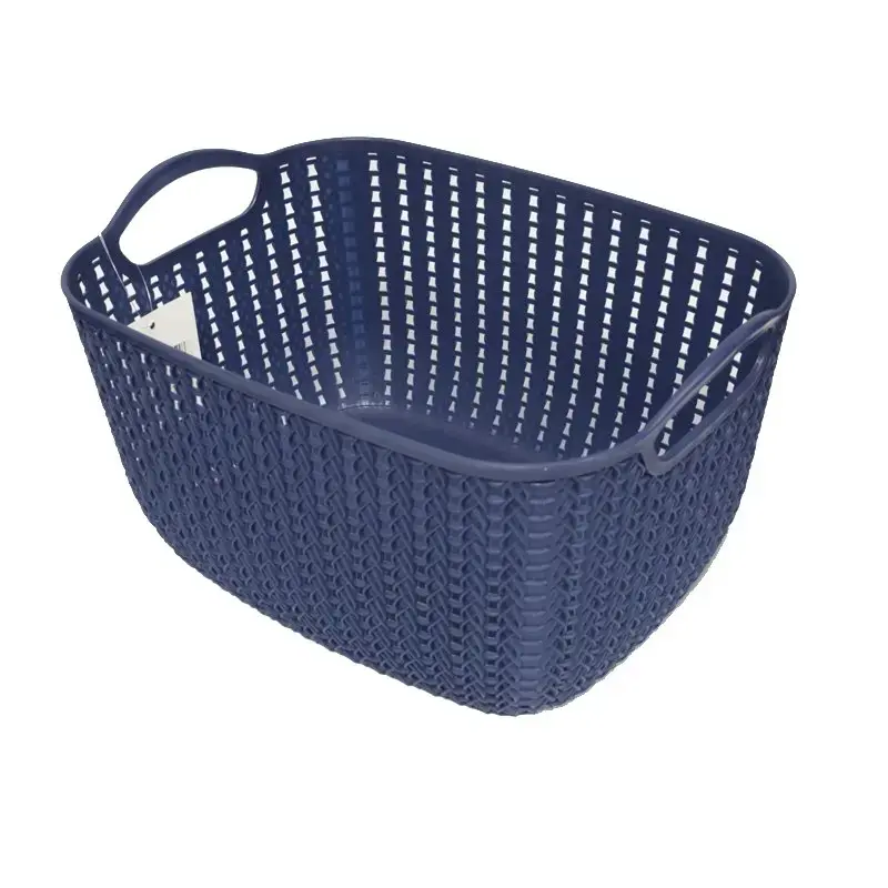 Plastic basket tall 30x22x16cm Ruuby, dark blue