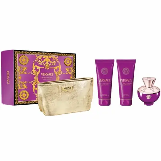 Versace Dylan Purple Pour Femme Eau De Parfum Spray 100ml Set 4 Pieces