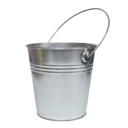 Garden decor Metal bucket 11x11cm, galvanized