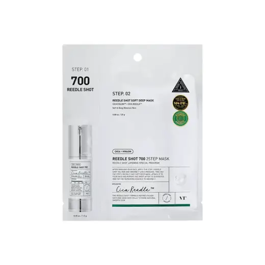 VT Cosmetics, Reedle Shot 700 2 Step, Hydrating & Regenerating, Sheet Mask, For Face, 26.5 g