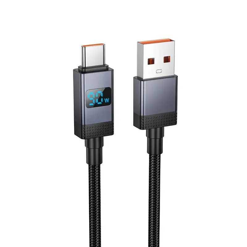 Hoco X118 data transfer and charging cable | USB-A to USB-C | 100W | with LED display | 1m | black