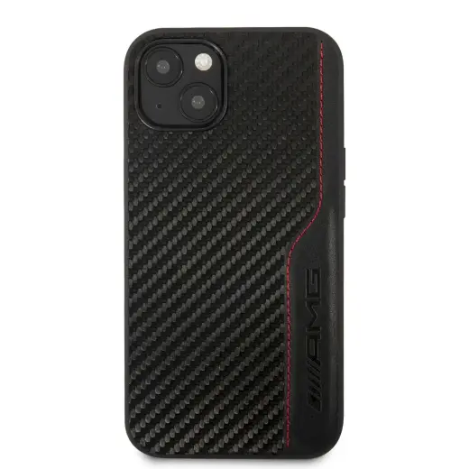 AMHCP13SDEBK AMG PU Carbon Effect Hard Case for iPhone 13 Mini Black