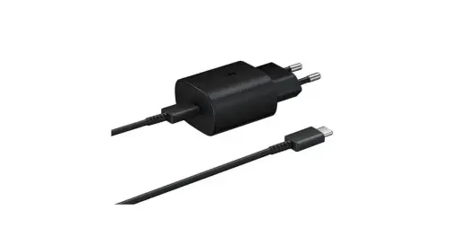 EP-TA800EBE + EP-DA905BBE Samsung 25W ceļojuma lādētājs + USB-C|USB-C datu kabelis melns (OEM)