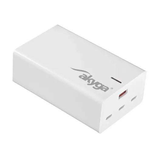 Akyga AK-CH-25 tīkla lādētājs | 140W | PD, GaN | USB-C, USB-A | balts
