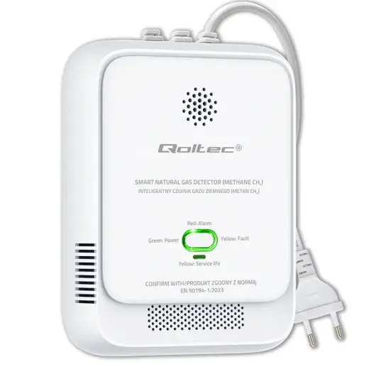 Qoltec  Certified natural gas leak sensor | CH4 detector | NG | 85dB alarm | LED
