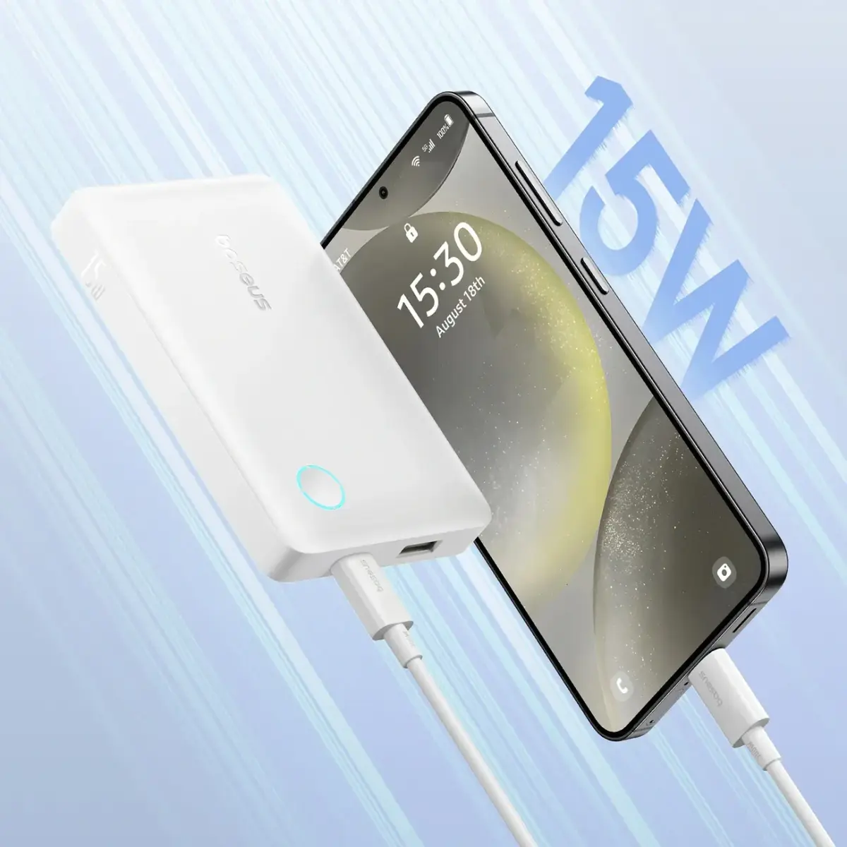 Baseus EnerFill FP11 ārējais akumulators (powerbank) | 10 000 mAh | 15W | USB-C | balts