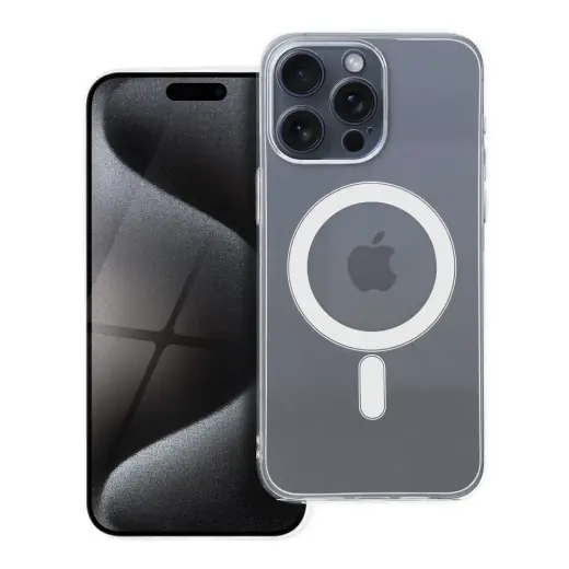 2 mm telefono dėklas su MagSafe palaikymu iPhone 15 Pro Max skaidrus